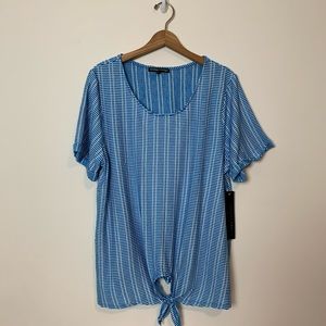 New Always Indigo Blue and White Top